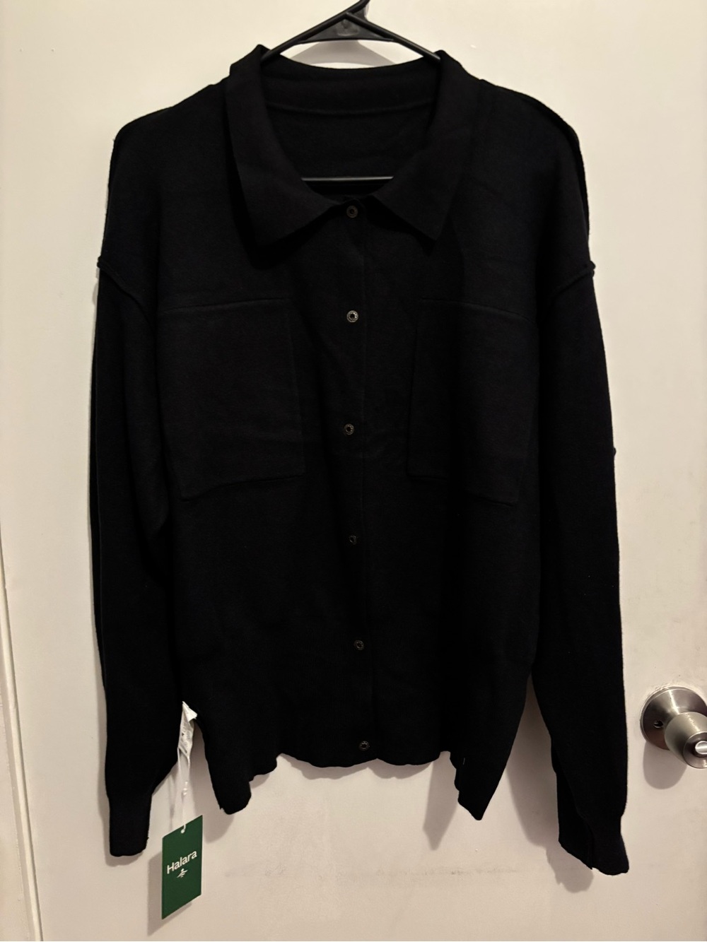 HALARA Black Women’s Button-Front Knit Cardigan
